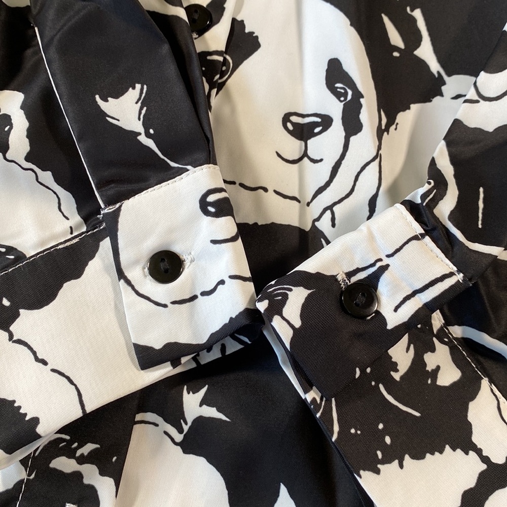 🌿[ Shein ] Panda Bear Button Up Blouse - Picture 8 of 8
